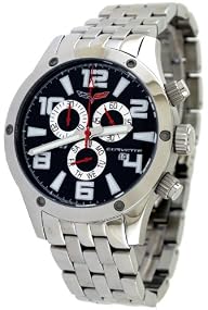 Corvette #CR-Z06/330-1 Men's Stainless Steel Swiss Chronograph Black Dial Watch