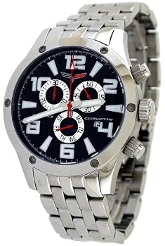 Corvette #CR-Z06/330-1 Men's Stainless Steel Swiss Chronograph Black Dial Watch