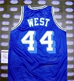 Jerry West Autographed/Hand Signed Basketball Jersey (Los Angeles Lakers) BLUE JERSEY