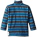 Hatley Little Boys' Button Mock Neck-Teal and Charcoal