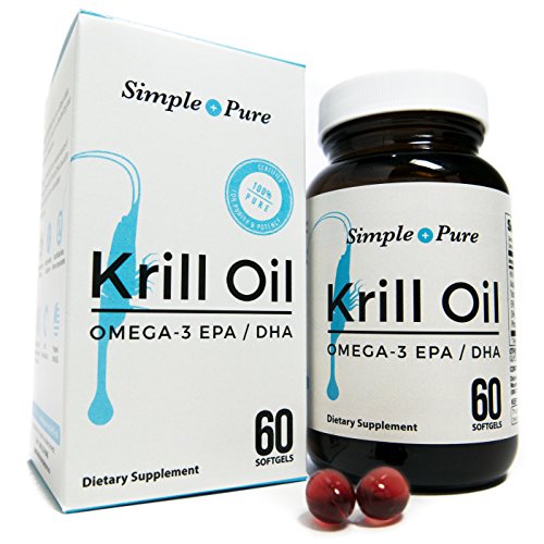 Simple + Pure KRILL OIL Most Natural and Potent Source | 60 Softgels of 500mg