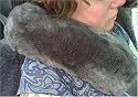 Sheepskin Seatbelt Pillow Charcoal