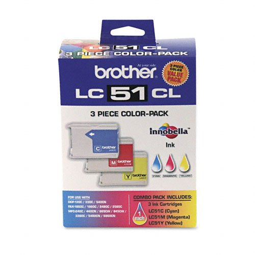 Brother LC513PKS Multipack OEM Genuine Inkjet/Ink Cartridge (LC51C+ LC51M+ LC51Y)*1 (400 x3 Yield) - Retail