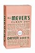 Mrs. Meyer's Clean Day Dryer Sheets, Geranium, 80-Count Boxes (Pack of 12)