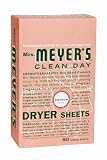 Mrs. Meyers Clean Day Dryer Sheets, Geranium, Case Pack, Twelve - 80 Count Boxes (960 Sheets)