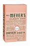 Mrs. Meyer's Clean Day Dryer Sheets, Geranium, 80-Count Boxes (Pack of 12)