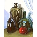 Apple Wine Canvas Wall Art - 14x18"