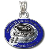 LogoArt Jimmie Johnson 2008 Sprint Cup Champion 3/4 Medallion Sterling Silver Enamel