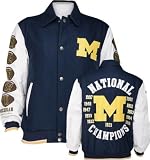 Michigan Wolverines Youth Commemorative Wool and Pleather Varsity Jacket
