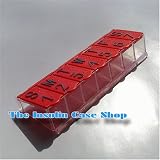 Home Care Pill Box Organizer Color Red- Made in the Usa