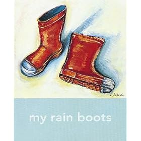 Red rain boots poster