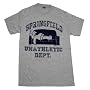Homer Simpson Springfield Unathletic Dept The Simpsons Cartoon TV Show Distressed T-Shirt