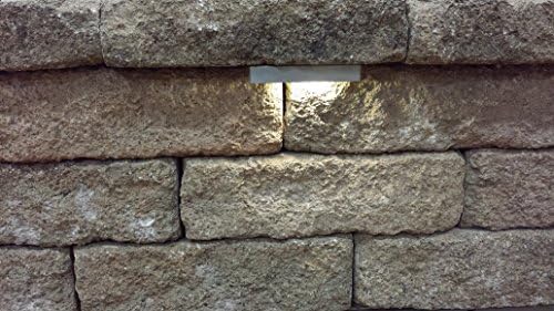 Wall Eye - 12 volt WARM (3500 K) LED Low-Voltage Landscape Light for Retaining Wall & Stair Illumination - Gray Aluminum Case