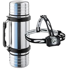 Outdoor Set06, bestehend aus:  LiteXpress Stirnlampe Liberty 108 mit 3 LEDs plus Isosteel Duo-Isolierflasche 0,5 Liter