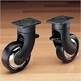 Black and Chrome Caster - 4-1/2'' High overall