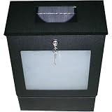 Unique Arts Solar Mailbox/House number-Black powder coat