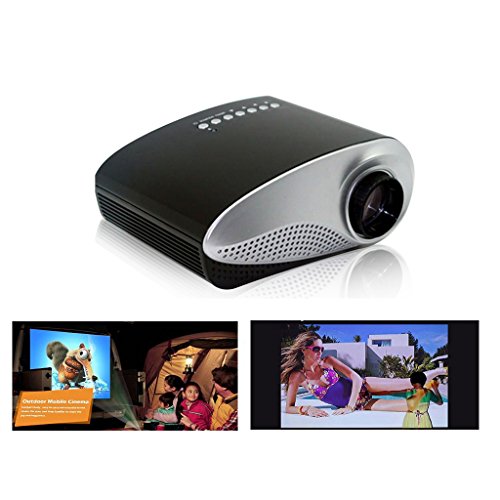 Excelvan® Outdoor Pocket Size Movie Projector Video Home Projector for Iphone 6 Ipad Air /Mini Smartphone Laptop PC (Black)