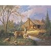 2 Country Cabin Art Prints Bear Deer & Fawn Wall Decor