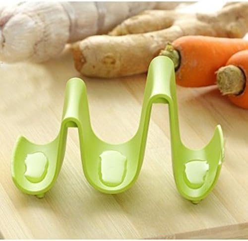 Magical Home Plastic Kitchen Wave Shape Pot Pan Cover Lid Shell Stand Holder Racks Ladle Spoon Storage Rack Cooking Tools (green)