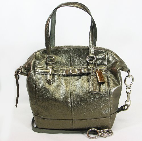 Coach Chelsea Metallic Convertible Gunmetal Silver Bag  
