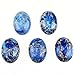 25x18mm Oval Cabochon CAB Flatback Semi-precious Gemstone Ring Face (Blue Sea Sediment Jasper)