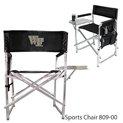 Wake Forest Demon Deacons Portable Folding Sports Chair - Black w/Embroidery