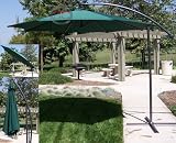 New Deluxe Green 10' Offset Patio Umbrella Off Set Outdoor