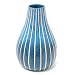 Handmade Decorative Blue Ceramic Flower Bud Vase With Vivid Painted Stripes