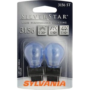 Sylvania 3156 ST 6 BP 12SilverStar Auxiliary Lamp, Pack of 2