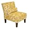 Canary Print Armless Chair - Yellow