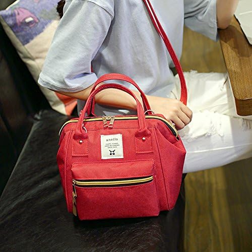 Red mini portable canvas school printing ring bag supreme backpack women's vintage style size 23*20*15 cm