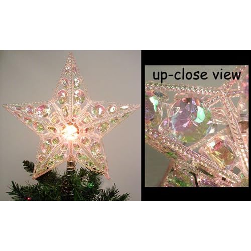 lighted beaded gem star christmas tree topper