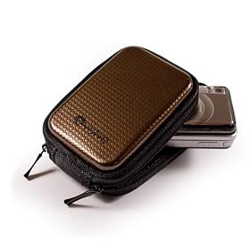 E-Volve Tuff-Shell Digital camera bag case cover / colour: Brown / compatible with / compatible with (Canon Ixus / Powershot 100 100 is 110 200 is 50 55 60 65 70 75 750 80 800 85 850 860 90 900 95 980 980 is 990 A1000 A1110 A2000 A2100 A480 E1 SD630 210 IS 130 IS 120 IS 105 IS 95 IS SX210 A3100 A300