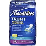 GoodNites TRU-FIT Refill Pack Disposable Absorbent Inserts for Boys & Girls L/LX - 16 CT