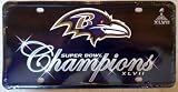 NFL Baltimore Ravens Super Bowl XLVII Champs Metal Automotive Tag