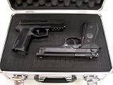 1005-F Premium Aluminum Single or Double Pistol / Handgun / Revolver Case with Customizable "DIY" Foam - ID: 14" x 9.5" x 5.5"