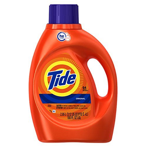 Tide Original Scent HE Turbo Clean Liquid Laundry Detergent, 100 oz, 64 loads