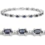 6.65 Carat Genuine Blue Sapphire Silver Bracelet