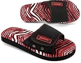 Zubaz Slide Sandals: Black/Red Zubaz Supreme Slide Sandals