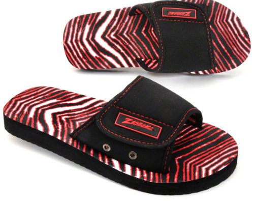 Zubaz Slide Sandals: Black/Red Zubaz Supreme Slide Sandals