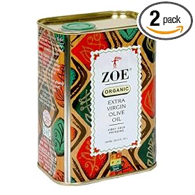 Zoe Organic Extra Virgin Olive Oil, 25.5-Ounce Tins (Pack of 2)