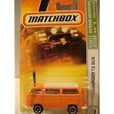 Matchbox Vw T2 Bus Orange, white Top, Highly Detailed Replica, 2007, #79. Old style 3 lug... by Matchbox