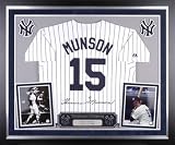 Thurman Munson New York Yankees Deluxe Framed Majestic Cooperstown Jersey