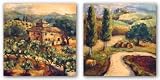 Road To Montpulciano and View Of Italian Farmhouse Set by Nicole Etienne 24x24 Art Print Poster