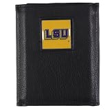 LSU Tigers Mens NCAA Genuine Leather Tri-Fold Wallet