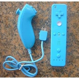 Remote and Nunchuck Controller For Nintendo Wii Blue by 