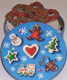Review Scott's Cakes  / Scott's Cakes 1 lb. Dark Chocolate Covered Pretzel with Christmas Jimmies in a Christmas Cookie Tin