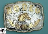 German Silver RODEO Horse head Silver/Gold Belt Buckle,