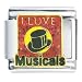 Heart I Love Musicals Italian Charms Bracelet Link