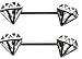 Nipple Ring Bars 14g 1/2 Forward Facing CZ Diamond shape Nipple Barbells CH82